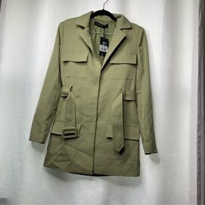 Lioness Revolve steinway green belted oversized blazer dress size 2